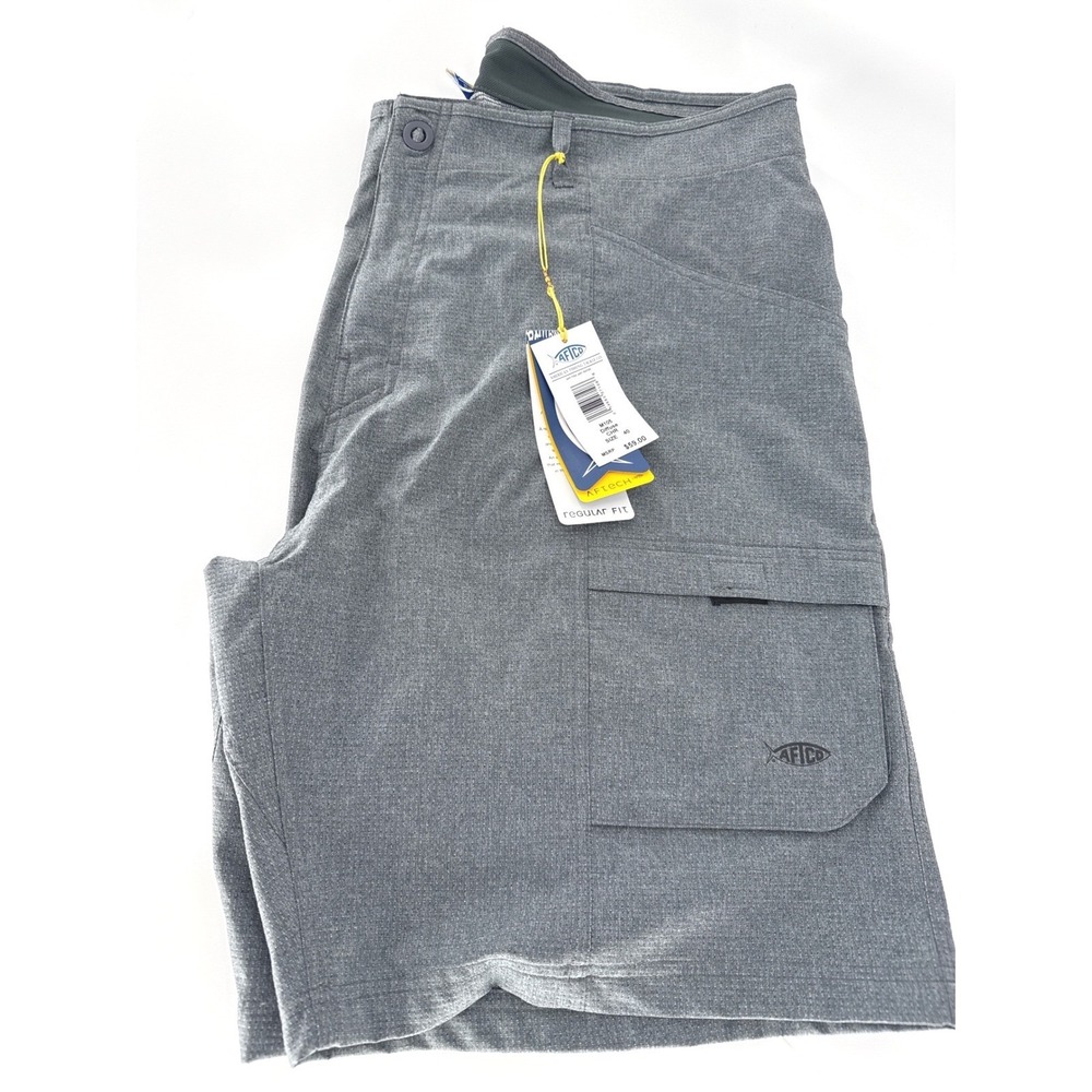 AFTCO Diffuse Fishing Shorts Mens 40 NWT Grey Performance Coastal Outdoors